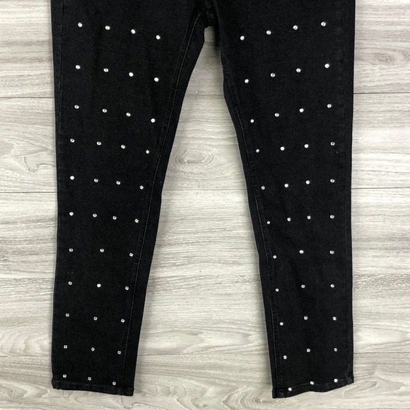 Free Generation LA Women's Bejeweled Front Side Black Pants Size Small $… - Picture 4 of 9